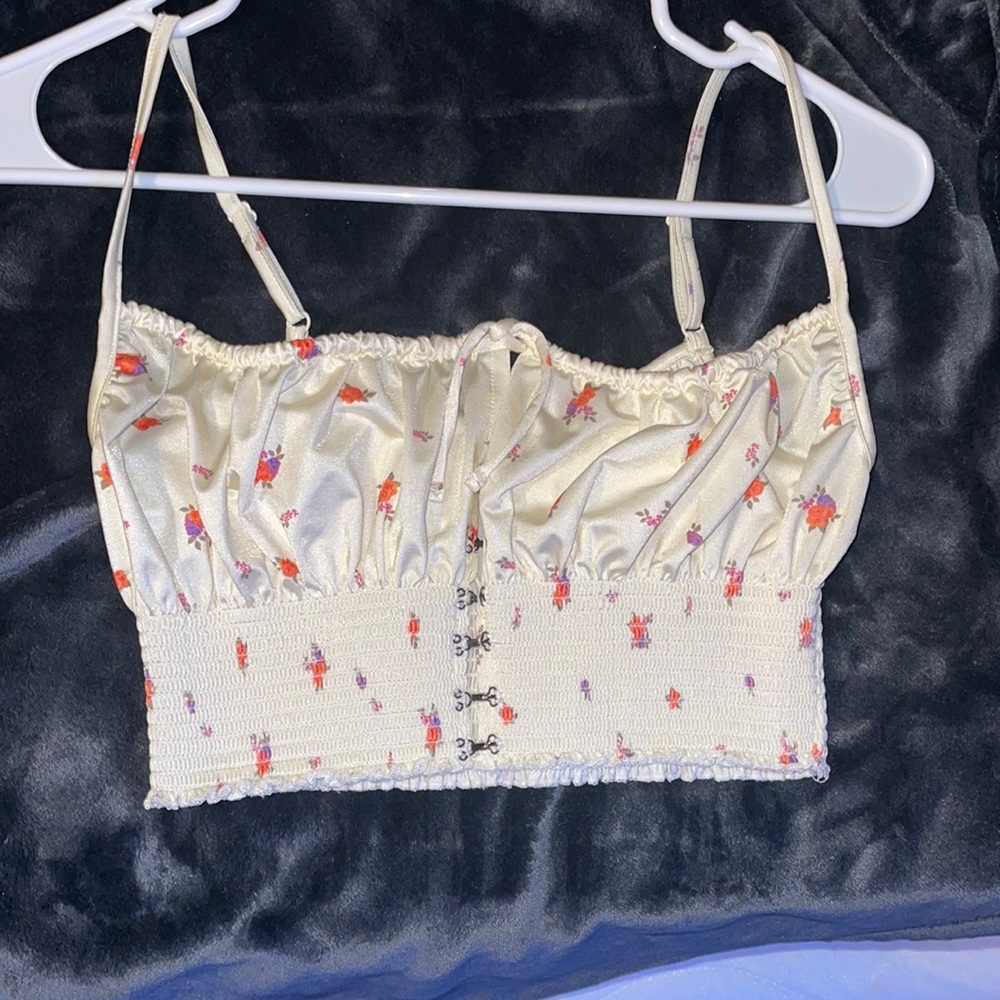 Cute small floral cream bra top